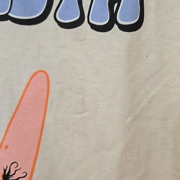 Nickelodeon Patrick Cream Graphic T-Shirt NWT 100% Cotton Size SMALL - Picture 5 of 6
